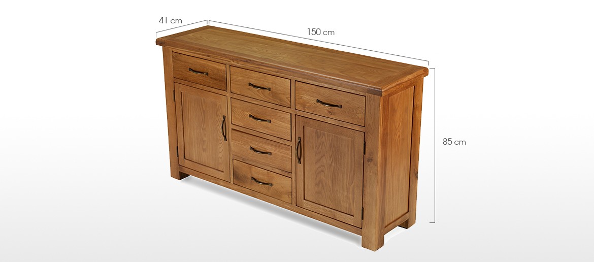 Barham Oak Large 2 Door, 6 Drawer Sideboard