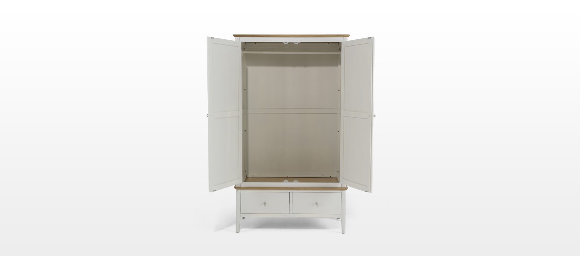 Merideth Painted Double Wardrobe with Drawer