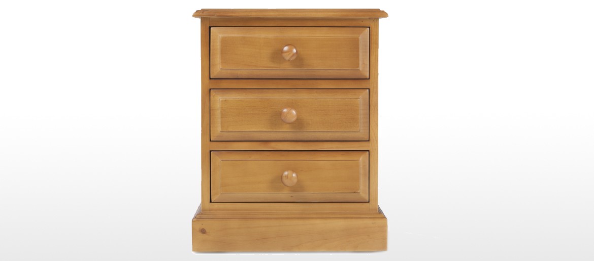 Essentials Pine 3 Drawer Bedside Cabinet