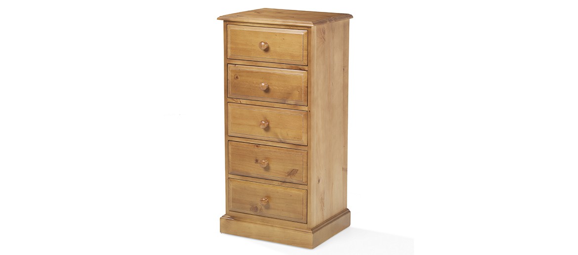 Essentials Pine 5 Drawer Tall Chest of Drawers