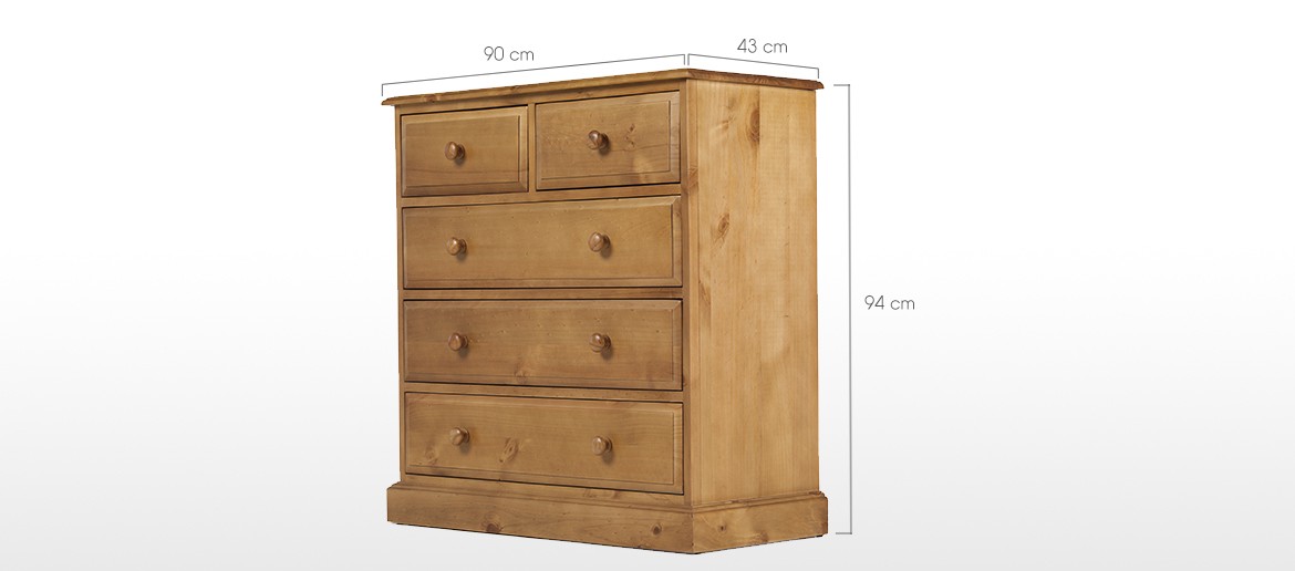 Essentials Pine 2 Over 3 Drawer Chest of Drawers