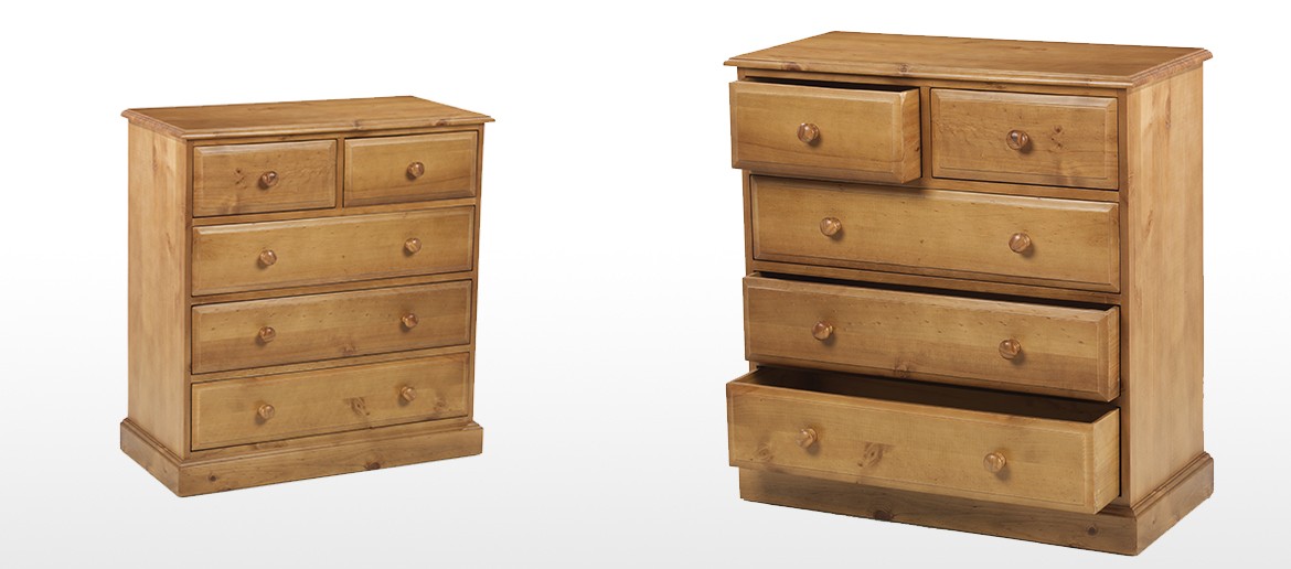 Essentials Pine 2 Over 3 Drawer Chest of Drawers