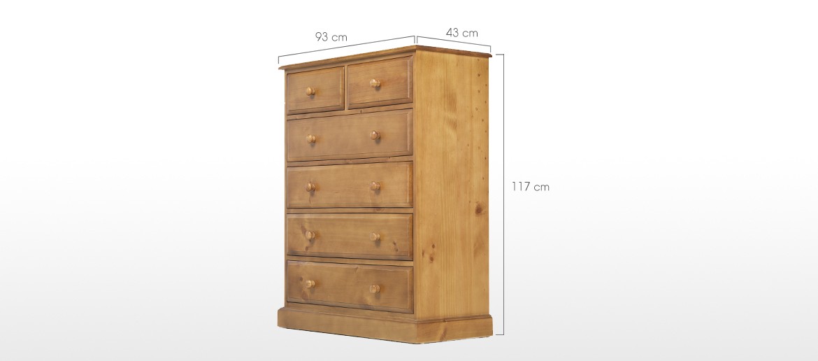 Essentials Pine 6 Drawer Chest of Drawers