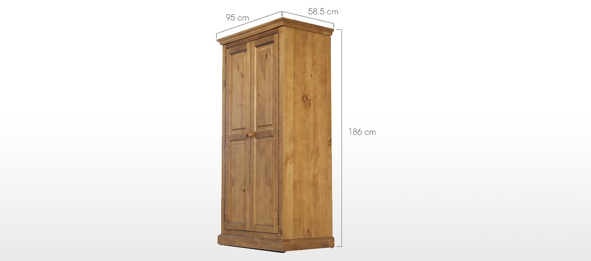 Essentials Pine Full Hanging Double Wardrobe