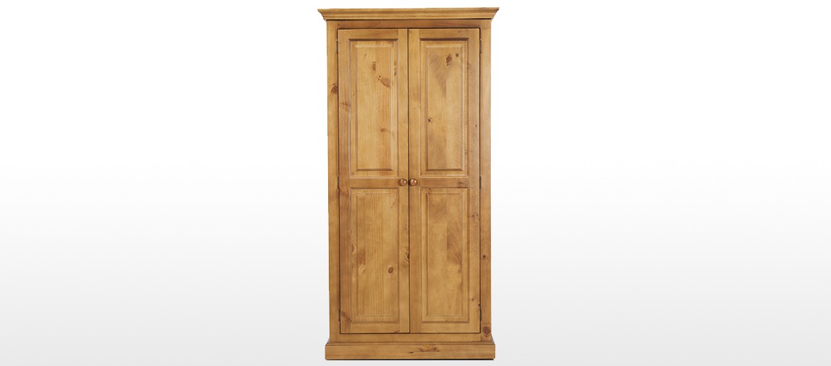 Essentials Pine Full Hanging Double Wardrobe