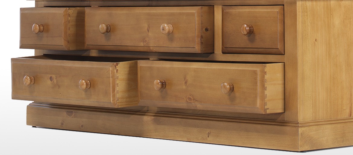 Essentials Pine Triple Wardrobe with Drawers
