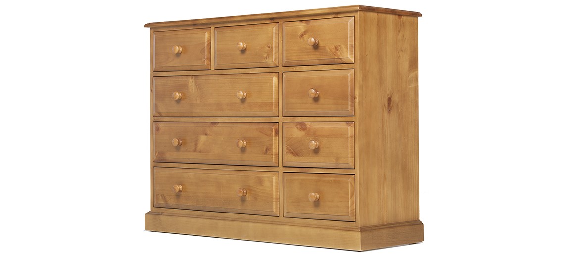 Essentials Pine 9 Drawer Chest of Drawers