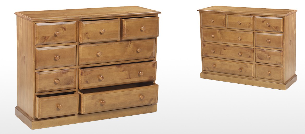 Essentials Pine 9 Drawer Chest of Drawers