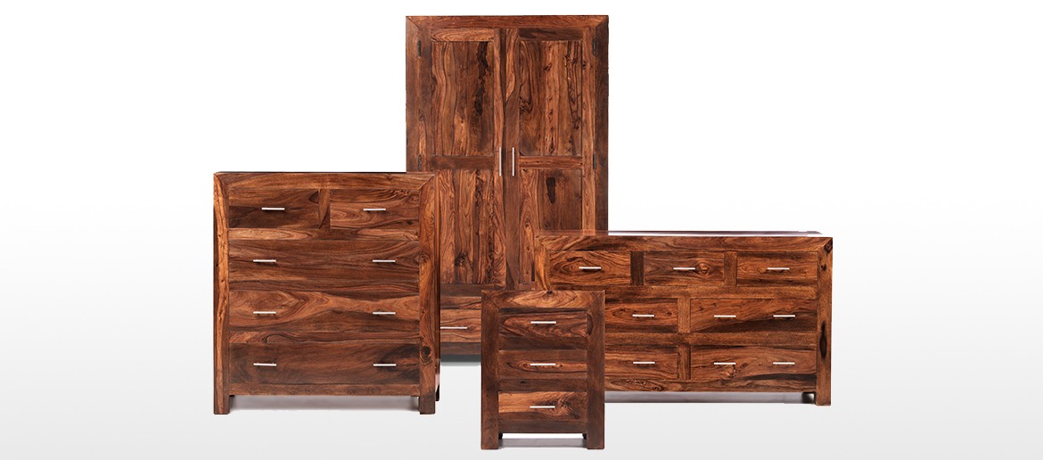 Cube Sheesham Gents Double Wardrobe