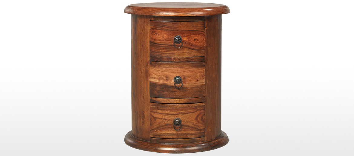 Jali Sheesham 3 Drawer Drum Chest of Drawers