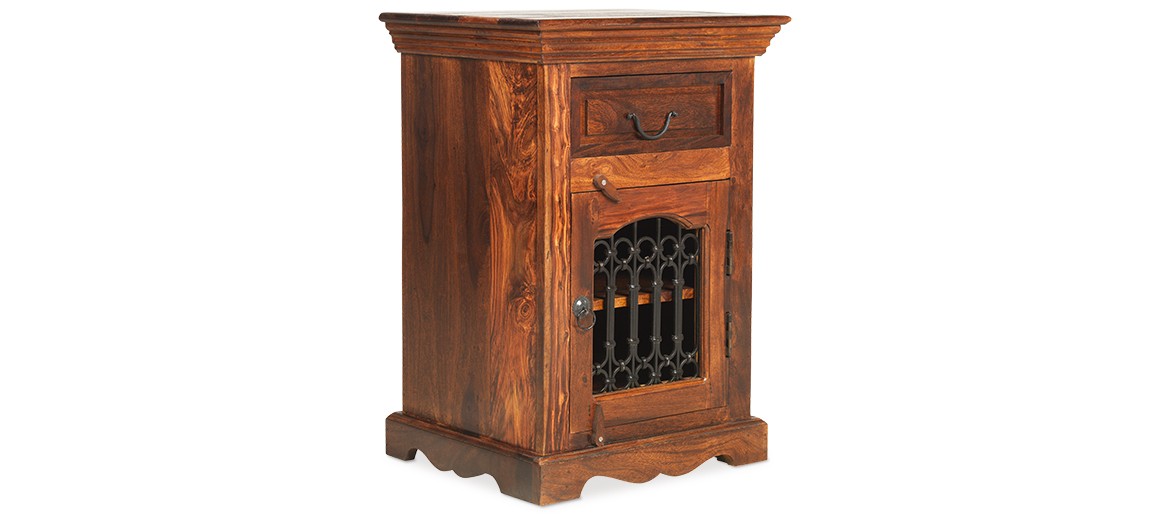 Jali Sheesham Bedside Cabinet - Right