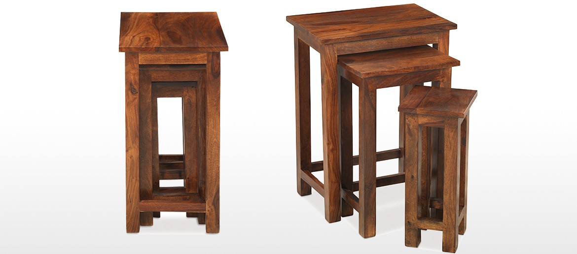 Jali Sheesham Chunky Nest of 3 Tables