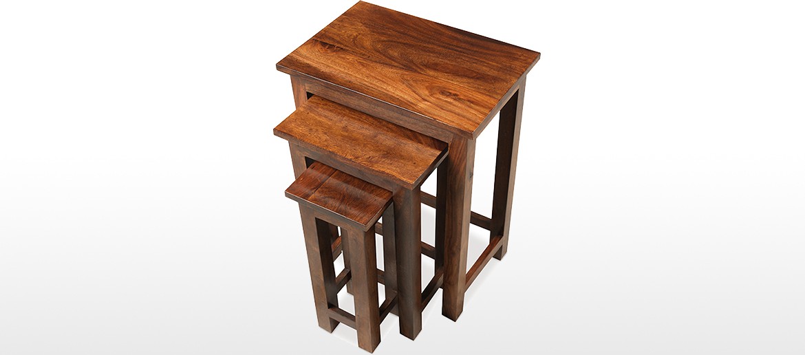 Jali Sheesham Chunky Nest of 3 Tables