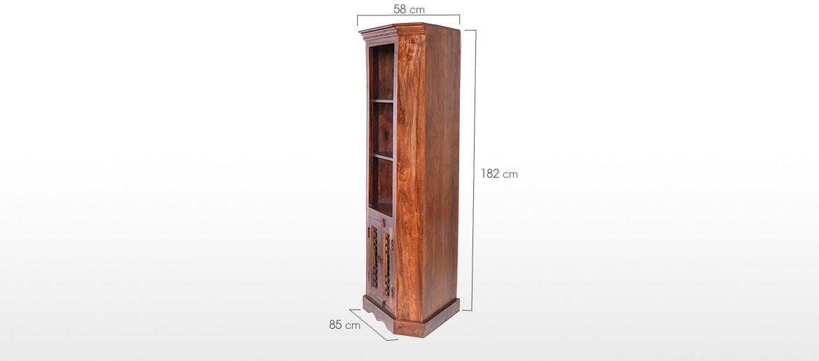 Jali Sheesham Corner Display Cabinet