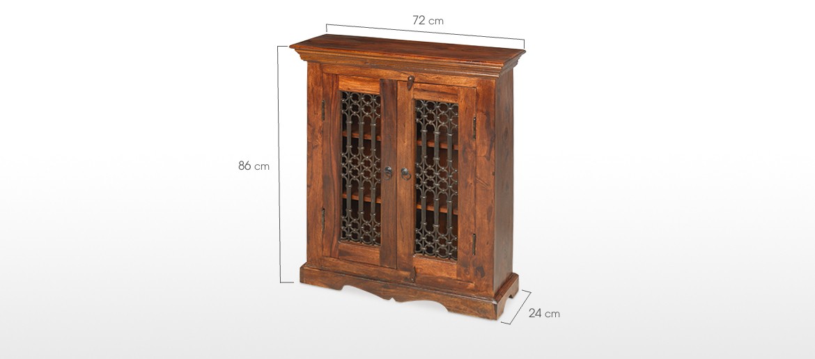 Jali Sheesham Ironwork Cabinet