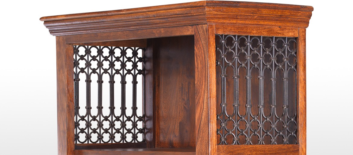 Jali Sheesham Tall Square Bookcase