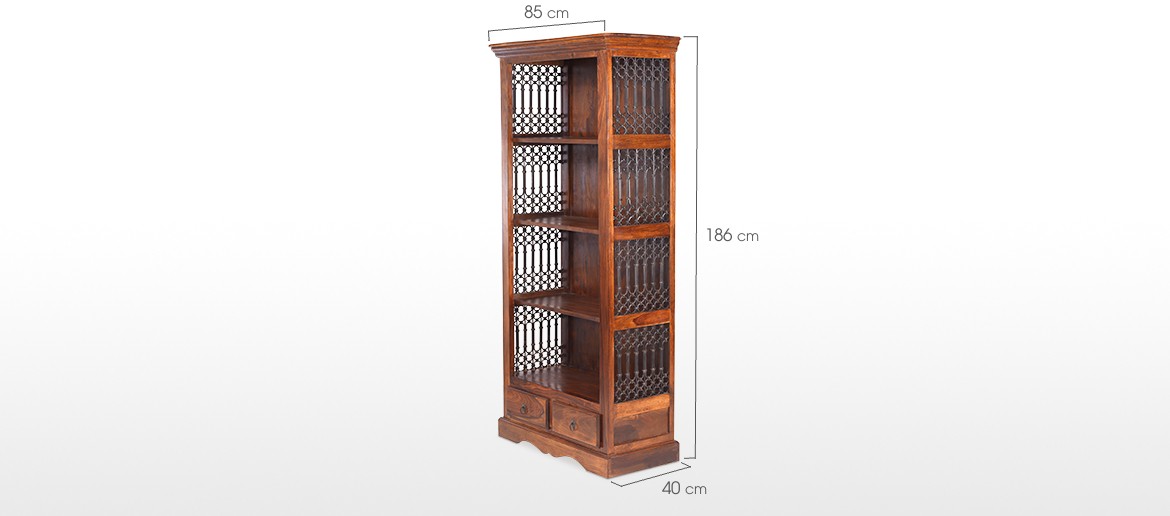 Jali Sheesham Tall Square Bookcase