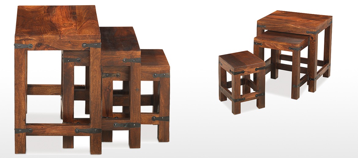 Jali Sheesham Nest of 3 Tables