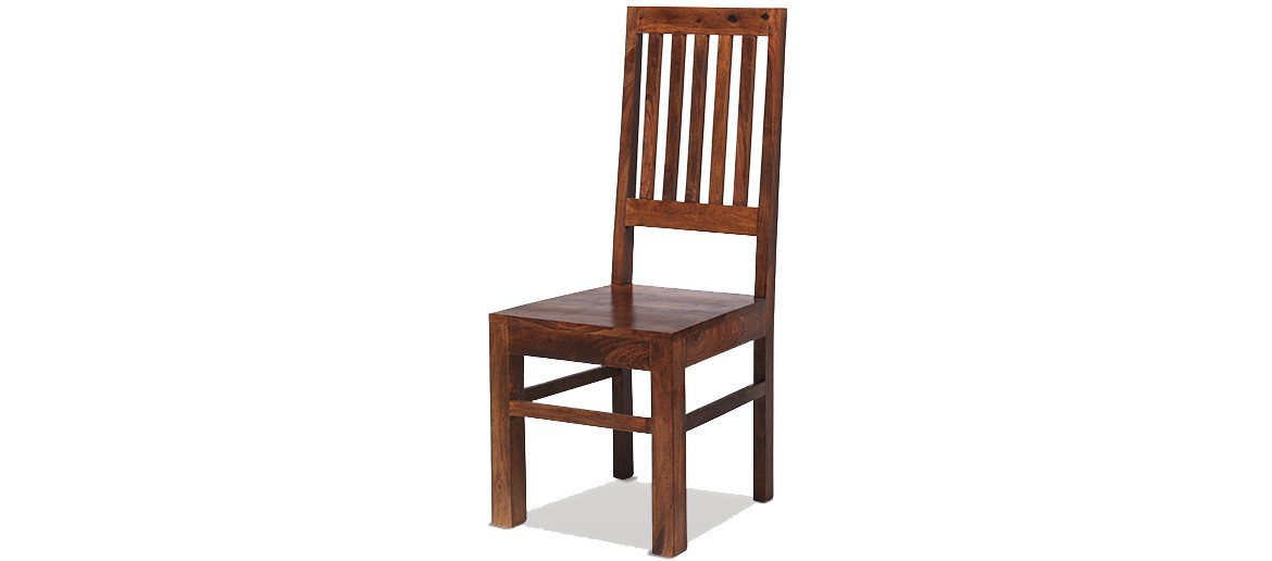 Sheesham High Back Slat Dining Chairs - Pair