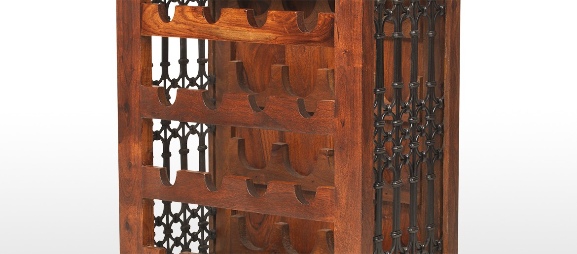 Jali Sheesham Wine Rack