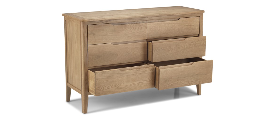 Kutaz Oak 6 Drawer Wide  Chest