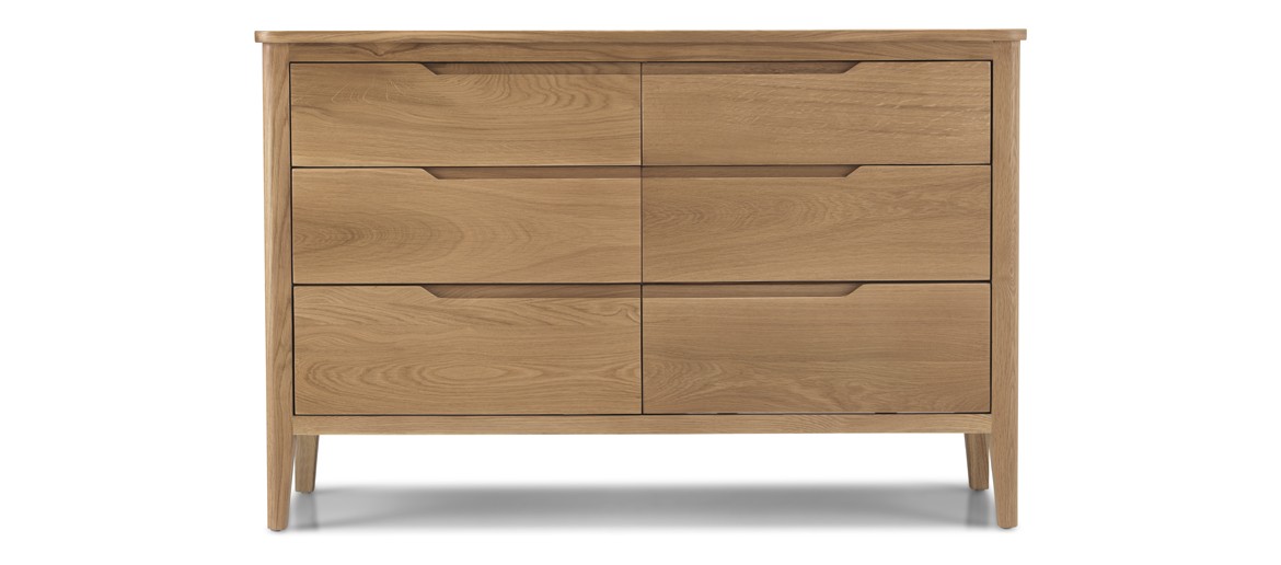 Kutaz Oak 6 Drawer Wide  Chest