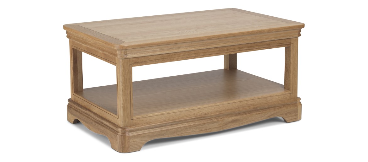 Kilmar Natural Oak Living & Dining Coffee Table With Shelve