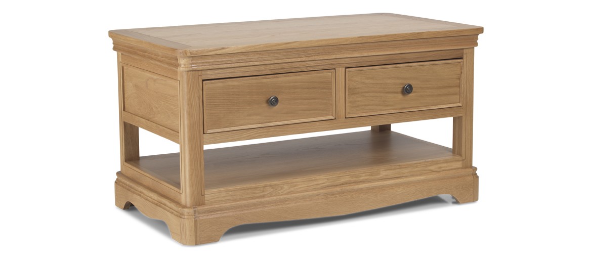 Kilmar Natural Oak Living & Dining Coffee Table With  2 Drawers