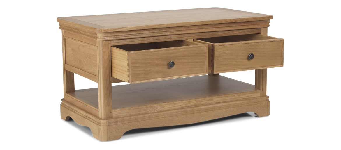 Kilmar Natural Oak Living & Dining Coffee Table With  2 Drawers