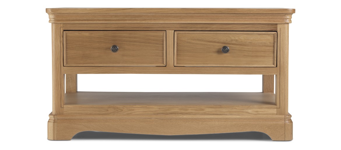 Kilmar Natural Oak Living & Dining Coffee Table With  2 Drawers