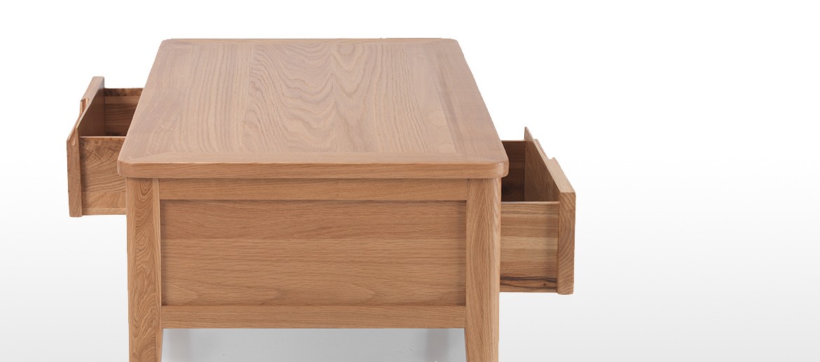 Eklund Oak Coffee Table with 4 Drawers