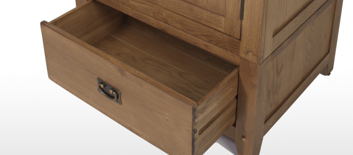 Single rustic oak wardrobe