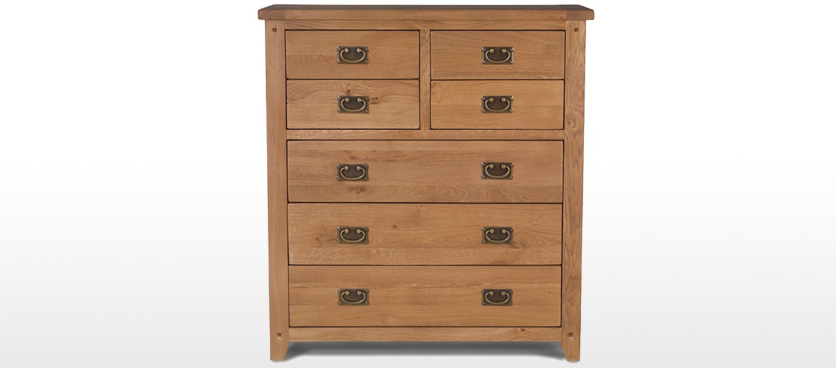 Rustic Oak 4 Over 3 Chest of Drawers
