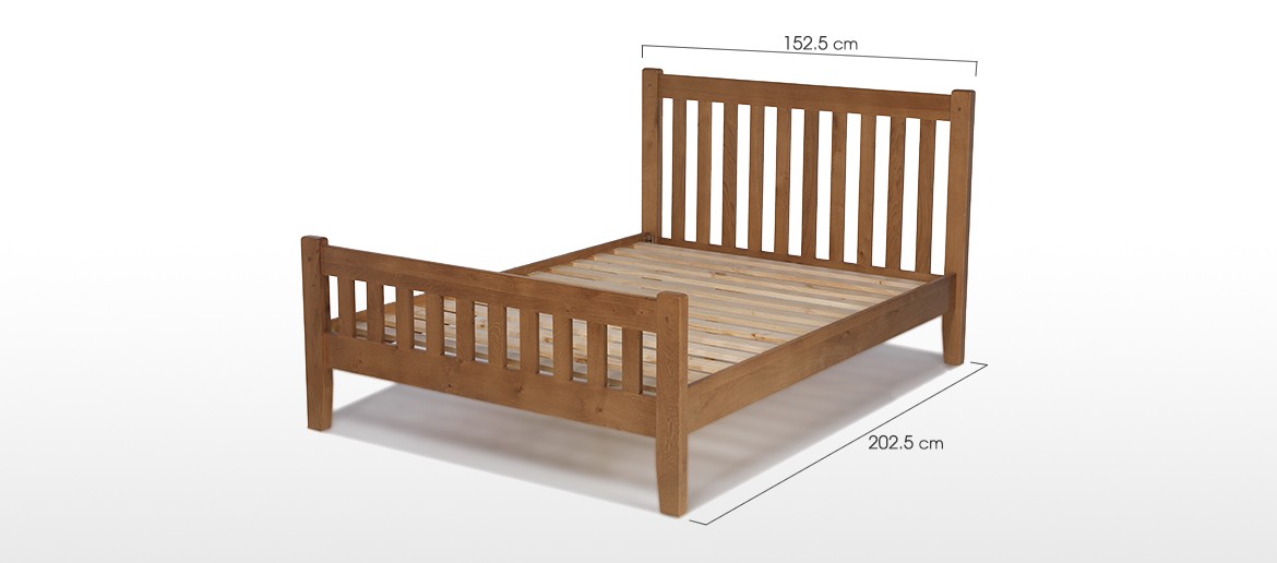Rustic Oak King Size Bed (5')