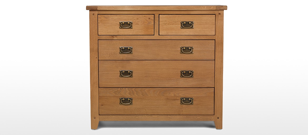 Rustic Oak 2 Over 3 Chest of Drawers