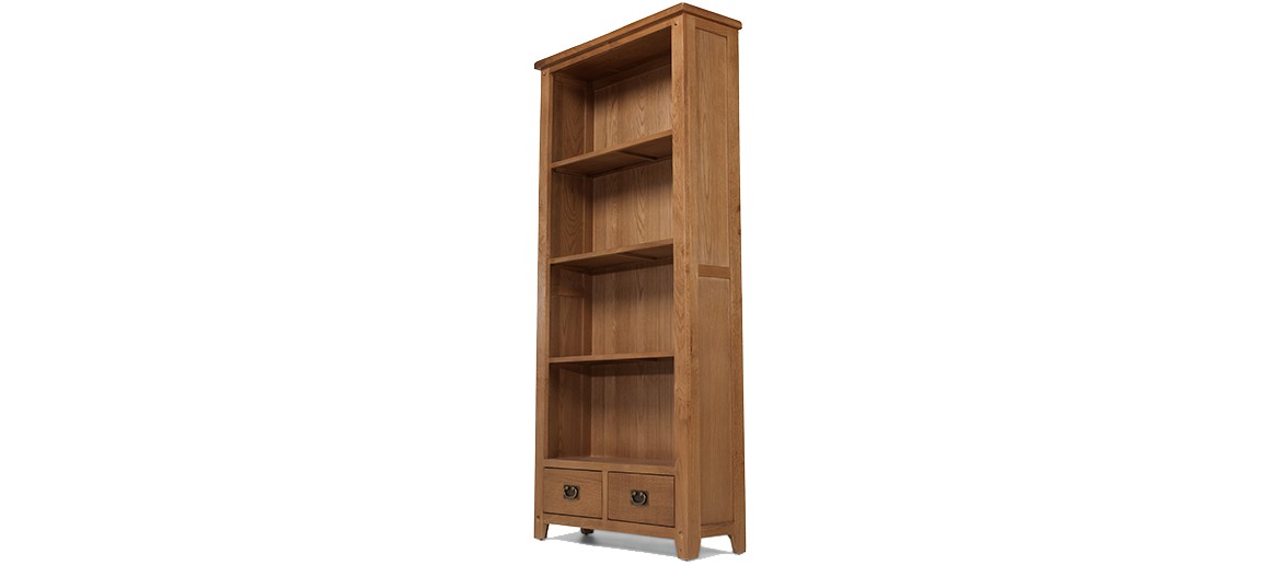 Rustic Oak Tall Large Bookcase