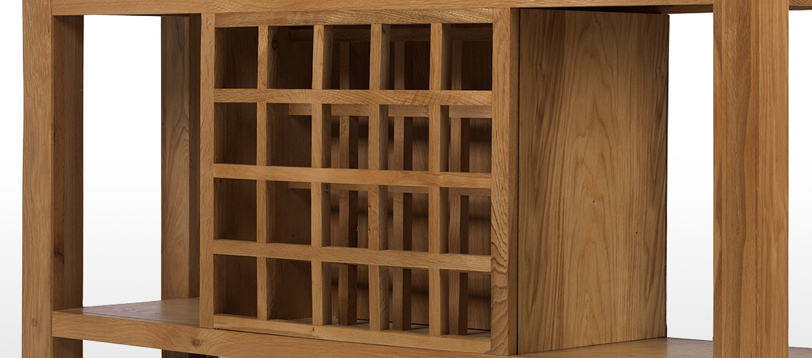 Rustic Oak Wine Rack Console Table Quercus Living