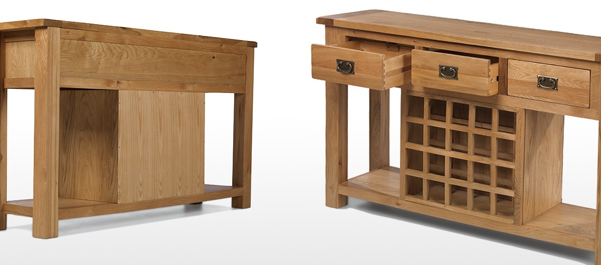 Rustic Oak Wine Rack Console Table Quercus Living