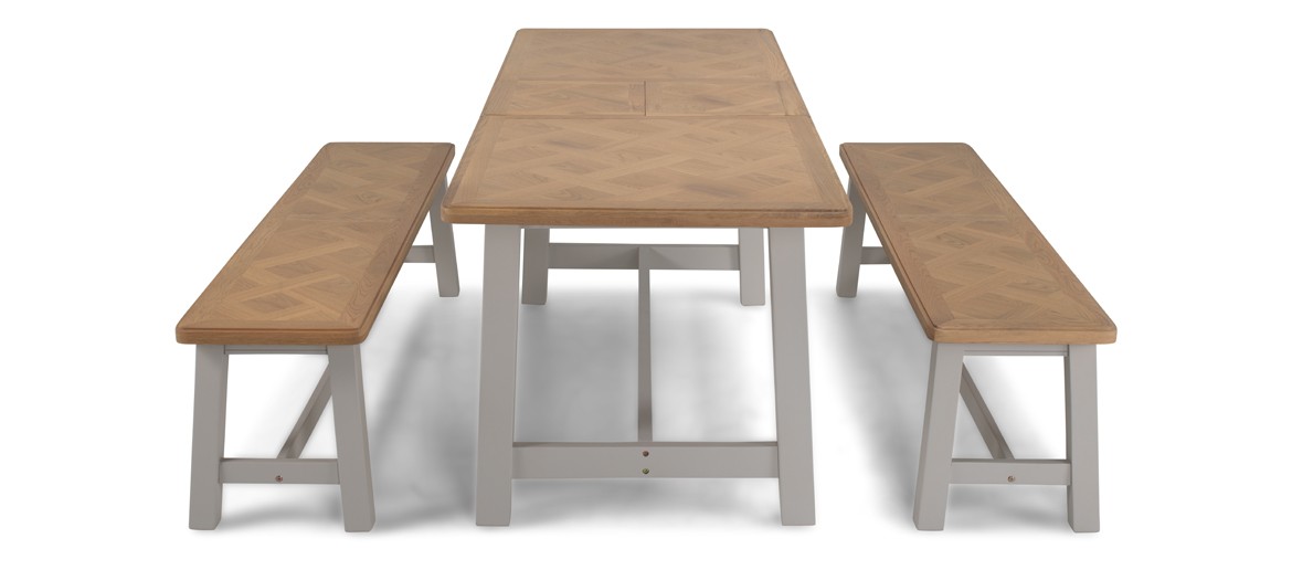 Aldington Painted Ext Dining Table with 2 Benches