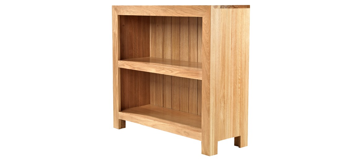 Cube Oak Low Bookcase