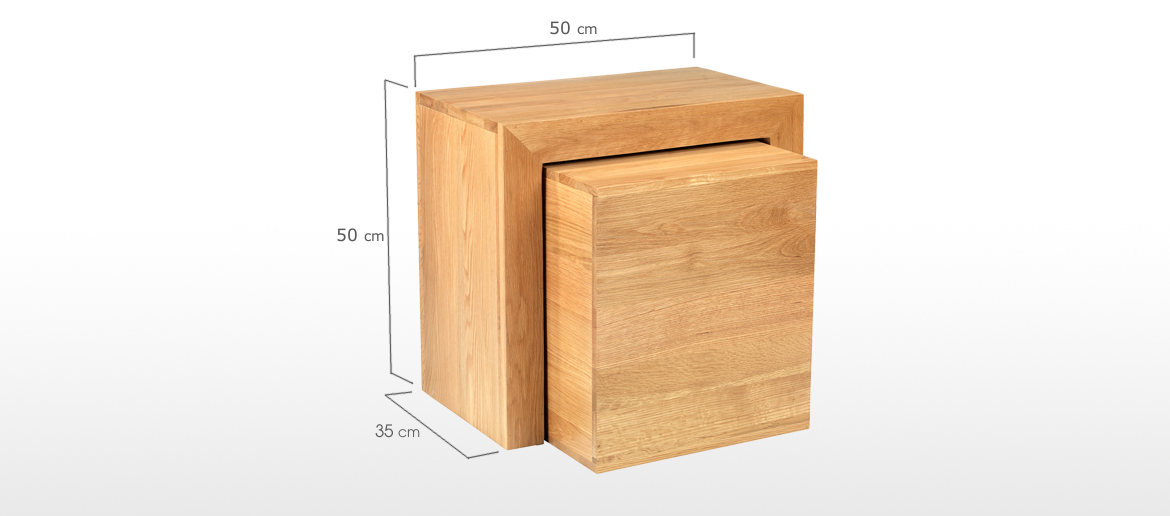 Cube Oak Cube Nest of Tables