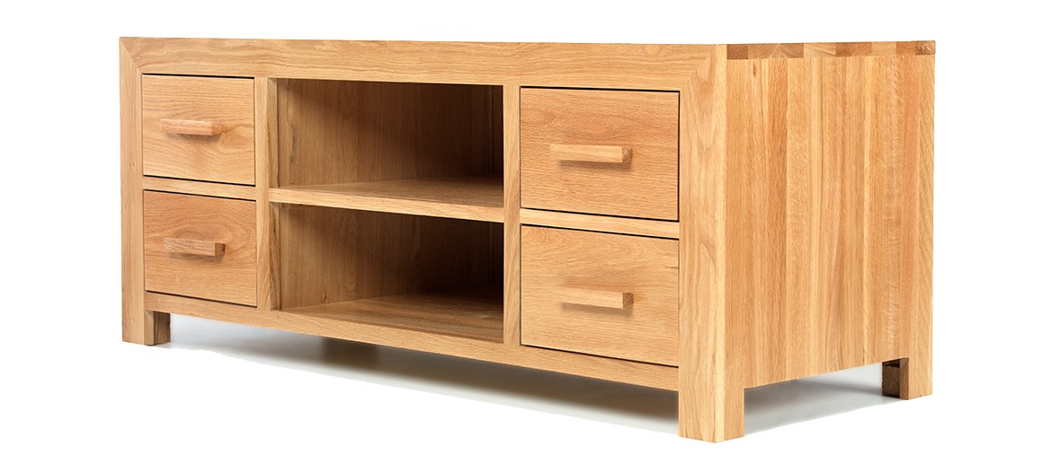 Cube Oak Plasma TV Stand