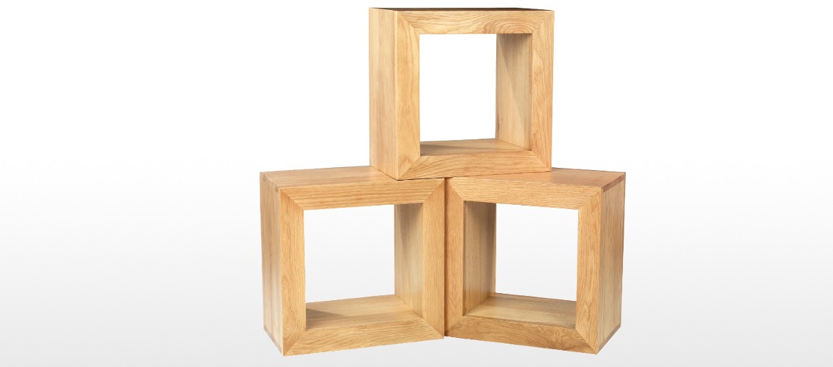 Cube Oak 1 Hole Storage Cube