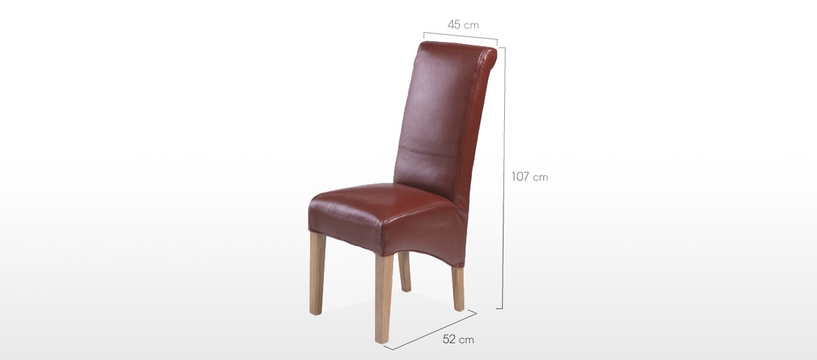 Cube Oak Bonded Leather Dining Chairs Red - Pair