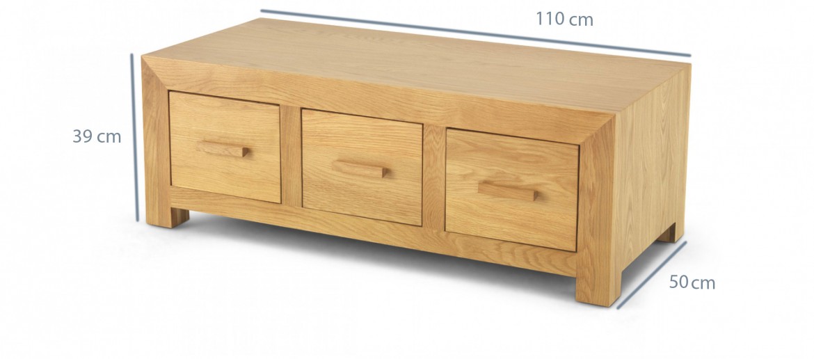 Cube Oak 6 Drawer Coffee Trunk