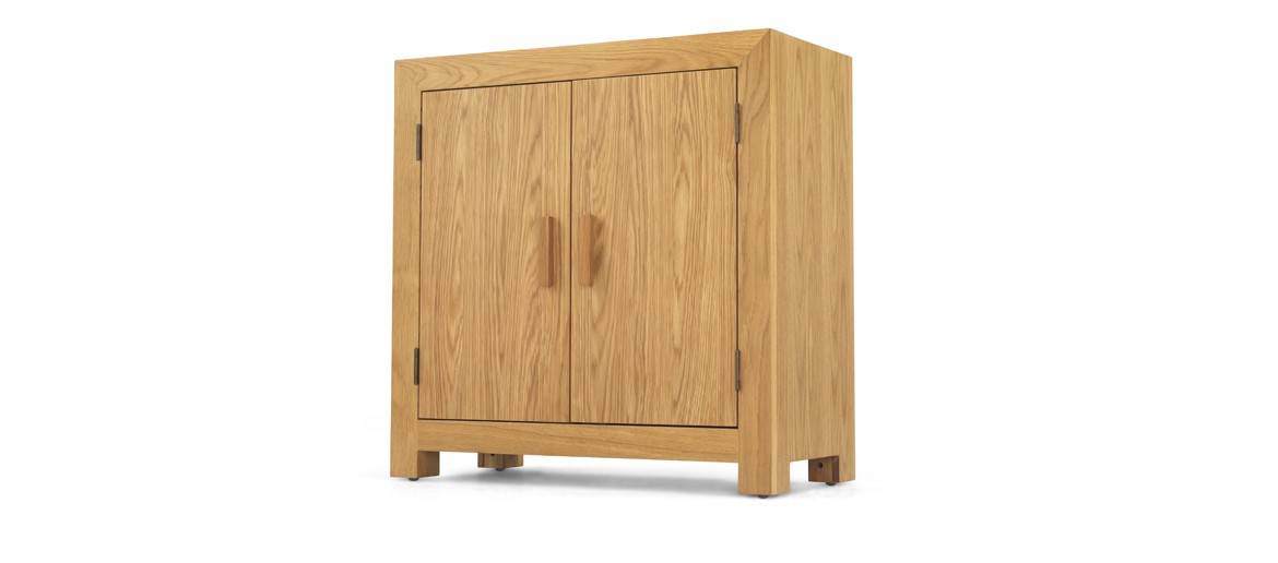 Cube Oak Storage Cabinet