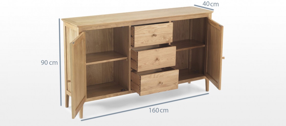 Hayman Oak Large Sideboard 2 Door/ 3 Drawers