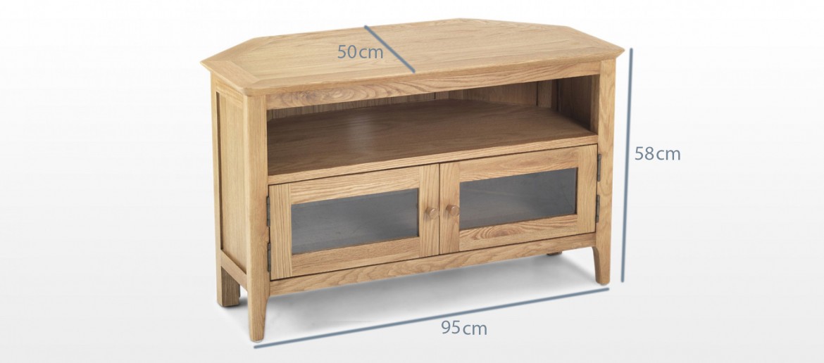 Hayman Oak Corner TV Unit with Doors