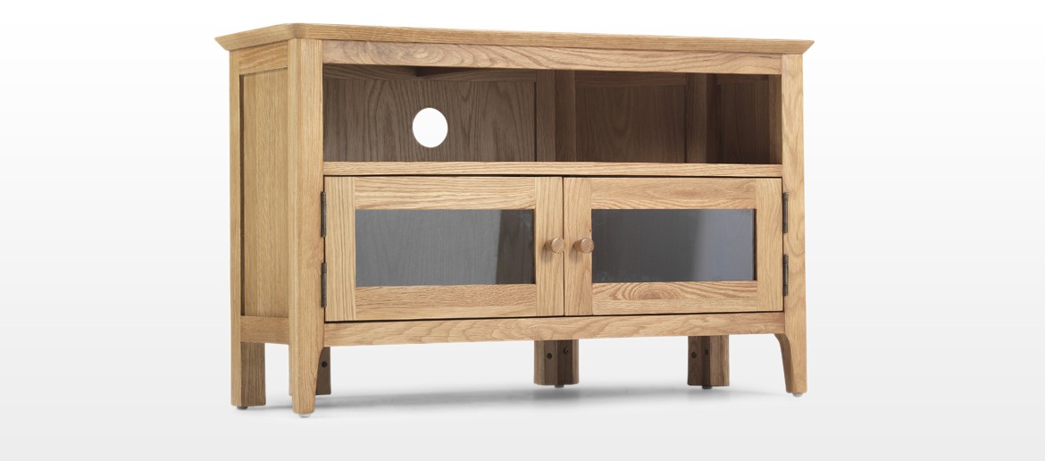 Hayman Oak Corner TV Unit with Doors