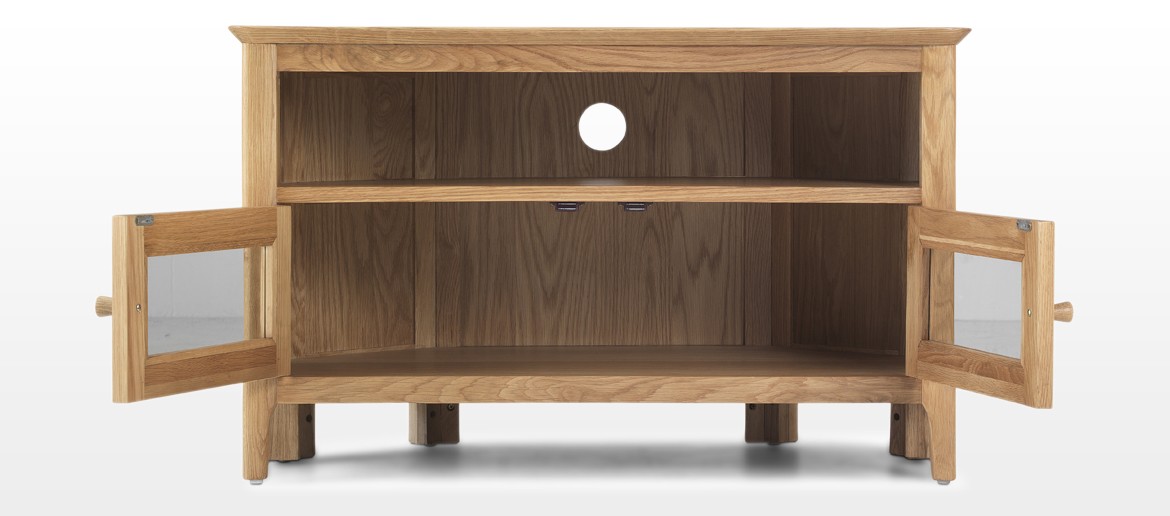 Hayman Oak Corner TV Unit with Doors